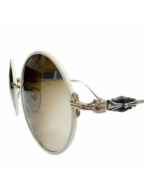 Chrome Hearts Ovaryeasy 925 Floral Temple Round Gradient Lens Sunglasses White main image 12
